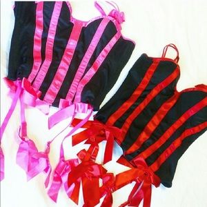 Halloween costume / rave / Sexy corsets pink & red